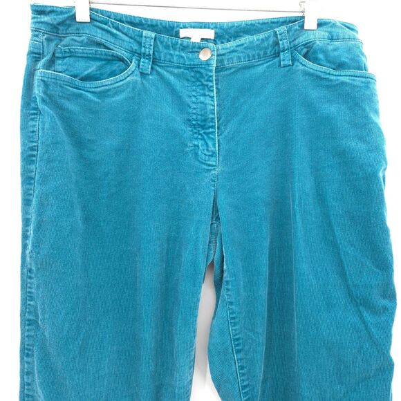 Eileen Fisher mid-rise slim corduroy jeans pants teal size 12p petite - Picture 3 of 9